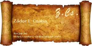 Zádori Csaba névjegykártya